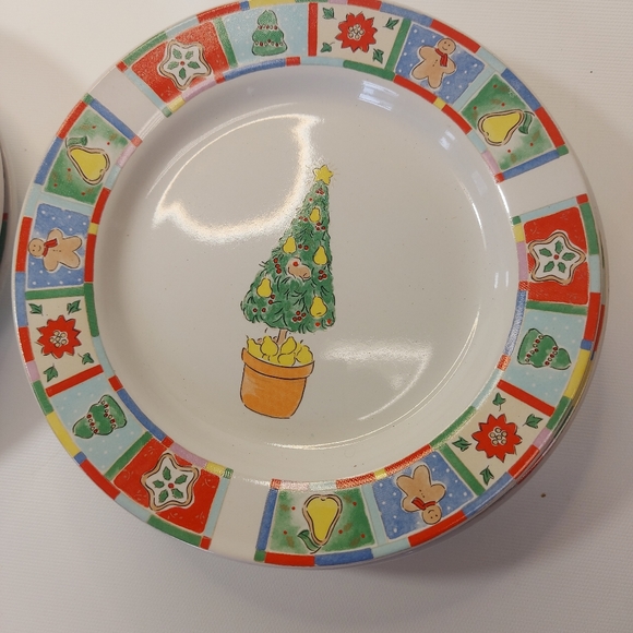 Vintage Patchwork Christmas Alecia Keen NIC mug and plate 16 pc dish set - Picture 4 of 13